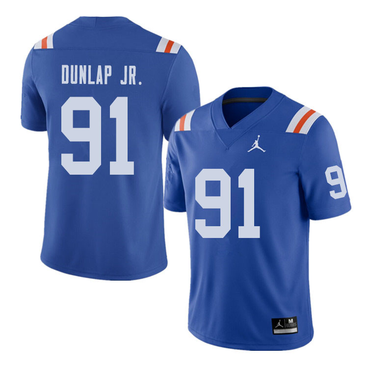 Jordan Brand Men #91 Marlon Dunlap Jr. Florida Gators Throwback Alternate College Football Jerseys S